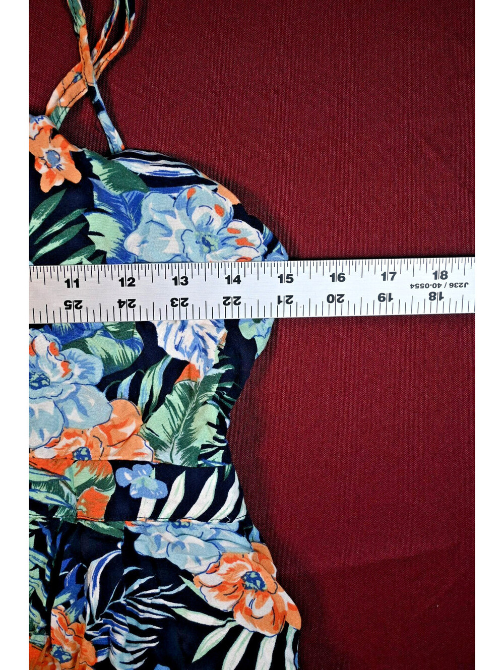 Blush & Lily Floral Rumper Size L Halter Meck Keyhole Cutout Ttopical Summer - Picture 6 of 7